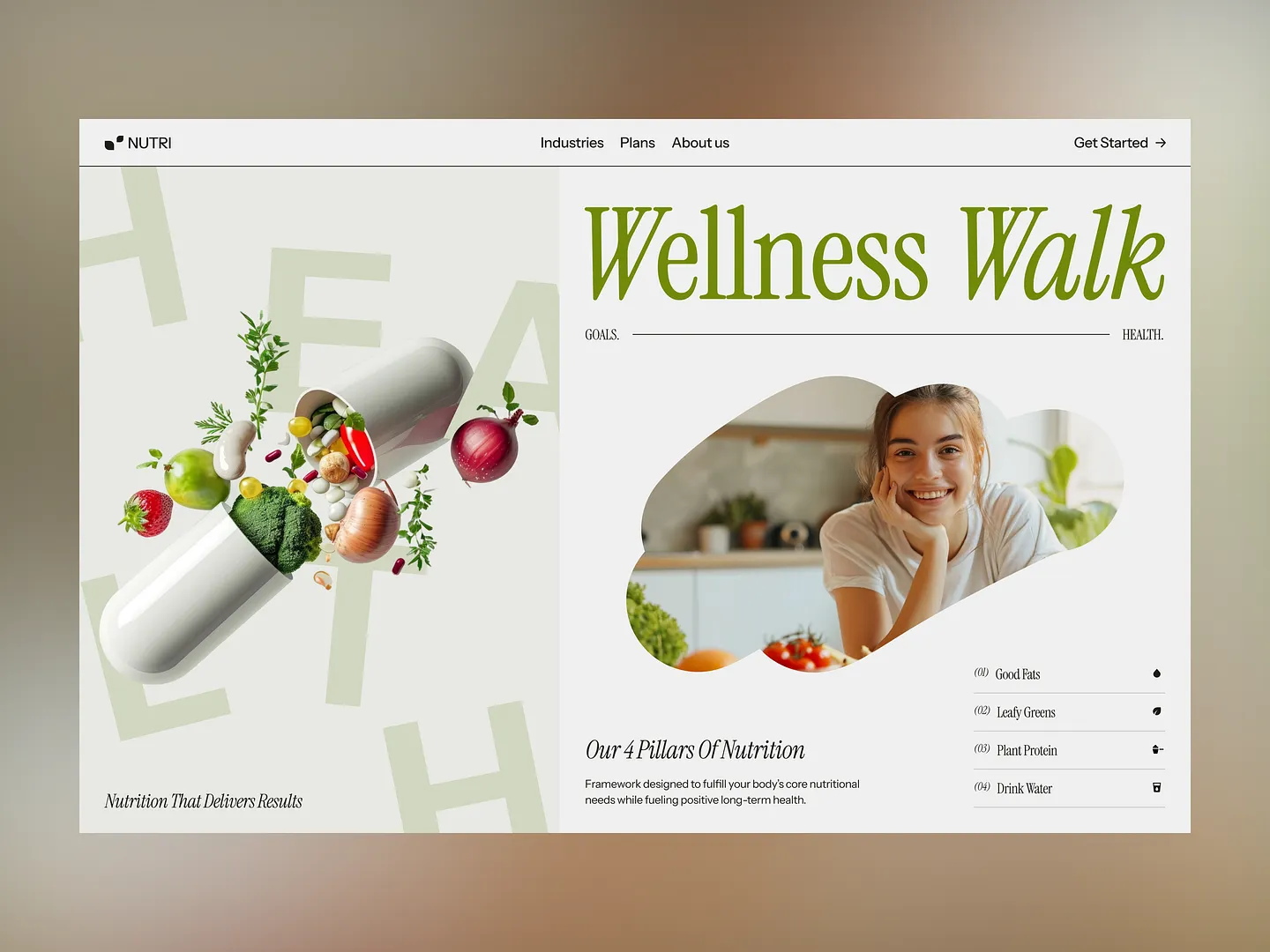 Innovative Nutrition Website Design for Health Enthusiasts