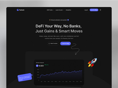 Fastrack DeFi Landing Page branding design illustration mobile app design mobile design mobile ui mobile ui design ui ui design uiux