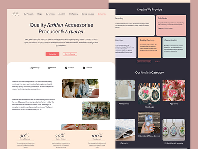 Fashion Brand Landing Page branding clean ui fashion landing landing page minimalist design modern modern design pink ui uiux ux web design webdesign