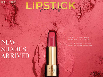 Cosmetic Brand Social Media Design 2d banner branding brands color cosmetic design graphic design graphic designer lipstick brand manipulation new arrival photoshop poster red shades social media design vector visual visualdesigner