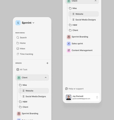 Task Management Side Bar✨ design navbar product design ui ui design uiux ux design