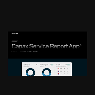 Case Study - Capax Service Report App analytics app application crud dashboard digital digital product mobile pwa service reports web