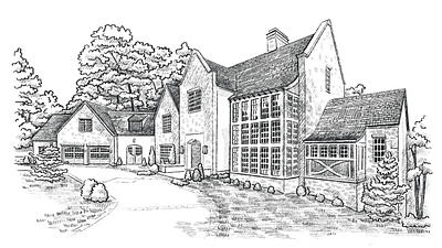 House pencil illustration architecture art hand drawn house illustration pencil sketch