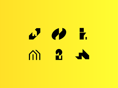 i + roofing and facade - initial logo concepts exploration architecture branding building concept diagonal double meaning facade home house i i letter initials letter lettermark logo mark negative space roof roofing simple