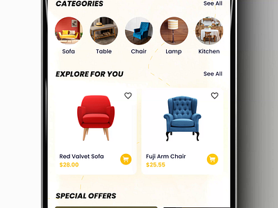 Furniture Store - Mobile app branding design graphic design illustration logo ui uiux design ux vector website design