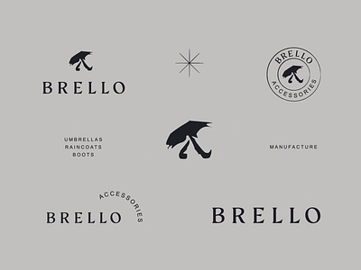 Brello. Logo & Identity collection logo logotype mark logomark rain man umbrella