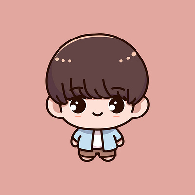 A cute Korean boy cartoon character Illustration animation anime art boy cartoon character chibi cute graphic design illustration korean logo motion graphics