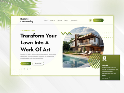 Vibrant Lawn Care Website UI Design clean design greenery landscaping lawn care minimal design modern ui outdoor spaces responsive design ui design web design web development