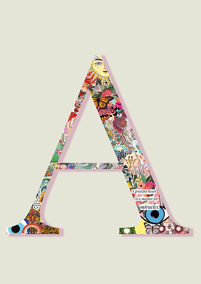 Letters collages graphic design