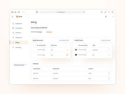 Billing billing clean credit card design interface invoice logistics platform minimalistic online payment payment payment method portal product design saas smooth transaction ui user friendly ux web