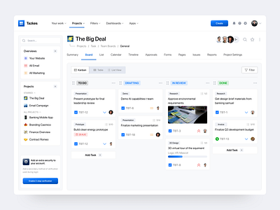 Tazkes - Task Management Dashboard blue clean company dashboard layout management modern outstanding popular progress project simple studio task task management trending work