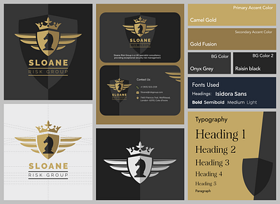 Sloane Risk Group branding business cards color palette design logo security typography