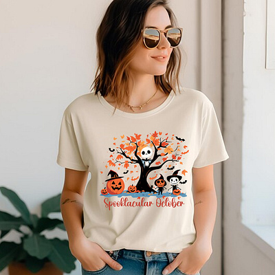 Halloween pumpkin ghost Autumn celebration trick or treat shirt