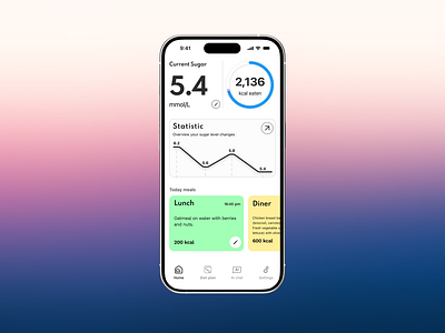 Sugar track - health tech app healthcare healttech ios mobileapp problemsolving productdesign ui uiuxdesign