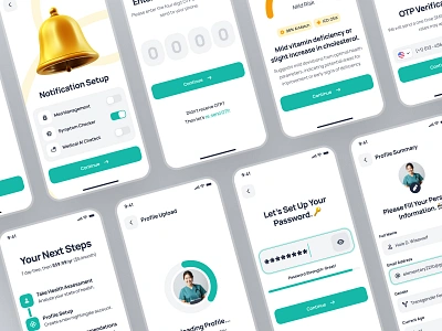 nightingale UI Kit: AI Medical & E-Pharmacy App | Onboarding UI account setup account ui ai healthcare app ai medical app clean figma ui kit green healthcare ui kit input ui medical ui kit minimal modern onboarding onboarding screen onboarding ui passcode ui soft teal user onboarding virtual care