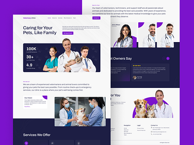 Veterinary Clinic Landing Page clean clinicwebsite design homepage landing page minimal pet health petclinicwebsite ui veterinary clinic web web design website website design