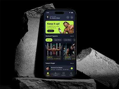 Fitness App UI Design Concept activity app arobix care design excercise fitness health md azbin islam onboarding product design sports tracker ui ux website weight gain weight lose workout yoga