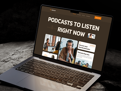 Podcasts Website audio interview landing page listen live minimal music platform podcast podcast app radio shasankodas songs streaming ui ux web design website