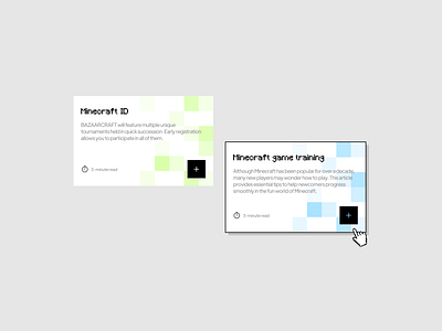 Blog - News card minecraft blog card card ui component element game game design landing page minecraft minimal modern news pi product design read style ui ux web