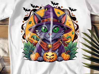 Halloween black cat and pumpkin smile design graphic design halloween black cat t shirt t shirt design t shirt designs t shirts trick or treat shirt