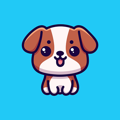 A cute dog cartoon character Illustration animation cartoon character design dog dogs graphic design icon illustration logo mascot puppi vector