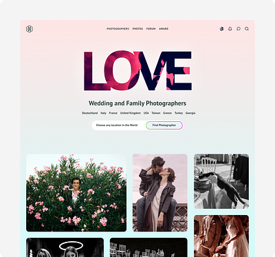 Wedding & Family — Love Photographers ui