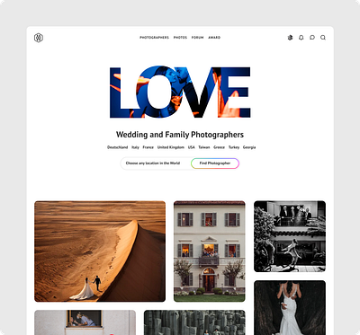 Wedding & Family — Love Photographers ui