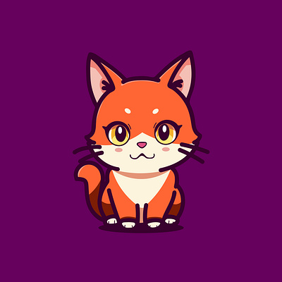 A cute Cat cartoon character Illustration animation branding cartoon cat character cute design graphic design icon illustration logo orange vector