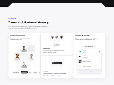 ⚡️ The easy solution to multi-tenancy clerk design illustration interface marketing site ui user experience user interface ux website design