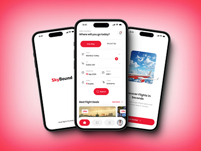 Skybound - Flight Booking App air app design air booking app app design flight flight booking app flight booking app design product design travel app travel app design ui ui design user research ux ux design