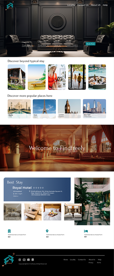 Figma Design design detailpage figma filterpage homepage hotel booking sign in sign up ui web design website website design