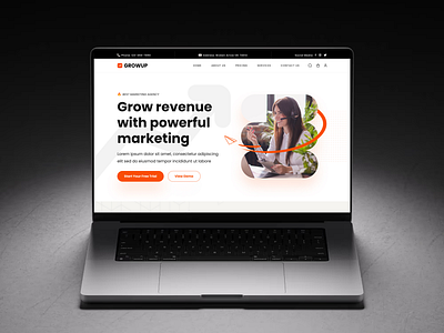 Growup Marketing Landing Page branding bussiness design graphic design growth illustration landing page logo marketing mockup ui uiux design ux vector website design