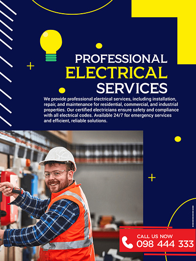 Electrician poster 3d animation branding graphic design motion graphics