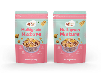 Multi Grain Mixture Pouch Design box design brand design food packaging grains packaging indian food indian food packaging label design logo design mockup mockup design mockup packaging multi grains packaging pouch design pouch packaging product design