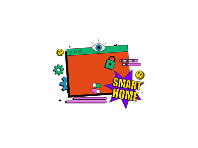 Smart Home Lottie 2D Animation 2d animation app control digital home flat gif home automation home design home innovation home security illustration iot lottie mobile control modern home motion smart devices smart home smart house smart technology