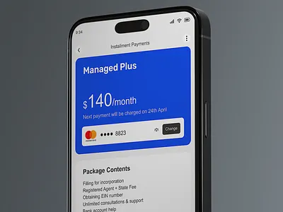 Payment screen design for the Neubase platform app design product showcase ui user interface ux
