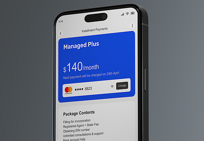 Payment screen design for the Neubase platform app design product showcase ui user interface ux