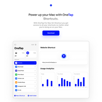 OneTap for Mac Page branding design ui web design website website design