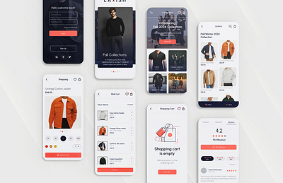 E-commerce Mobile App appinterface designshowcase ecommerce ecommerceapp graphic design luxuryshopping mobileapp productdesign techdesign ui uiux