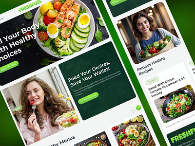 FreshFuel - Healthy food Online Store Website animated animation figma figma website figma website design food food online store food website fresh food healthy food healthy recipe website landing page landingpage motion motion graphics uiux web design website