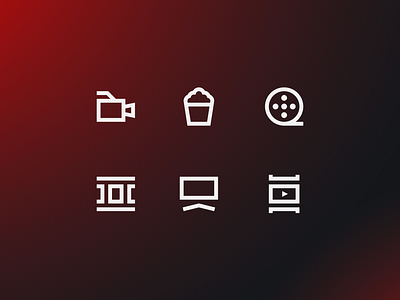 Cinema Icons branding cinema dribbble icon icons logo logotype movie