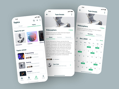 Knowledge Sharing App design dribbble education figma group knowlege minimal mobile mobile app mobile design product product design schedules session sharing app social media ui ui ux user interface ux