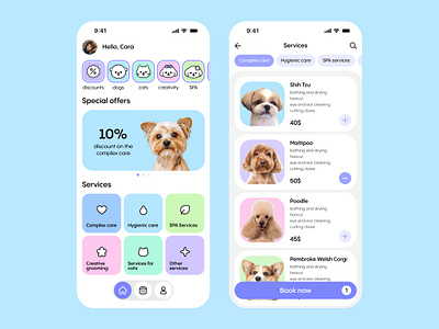 PUPS Mobile App - UX/UI Design app app design cute dogs figma graphics design mobile app pups ui uiux ux vector