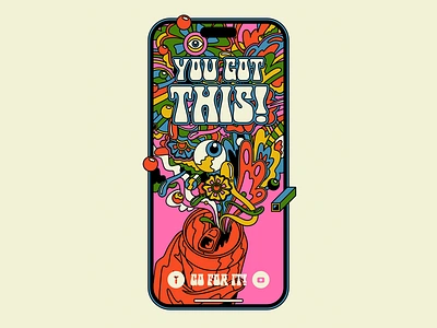 YOU GOT THIS! design illustration inspiration motivation popart positive energy psychedelic retro typography vector vintage