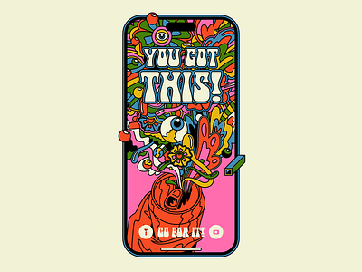 YOU GOT THIS! design illustration inspiration motivation popart positive energy psychedelic retro typography vector vintage