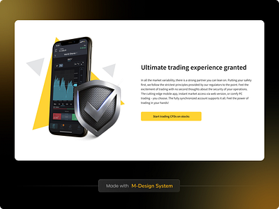 Fintech Landing Page | M-Design System 3d app app promo betting casino finance fintech forex game graphic design landing landing page promotion security trading trading app ui untitled ui web website