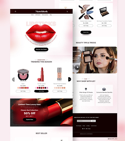 Cosmetic Web Design cosmetic design dribbble fashion figma freelancing graphic design landingpage myntra pinterest programming ui uiux web webdesign website