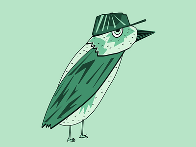 Skate Bird bird cartoon green illustration skateboard