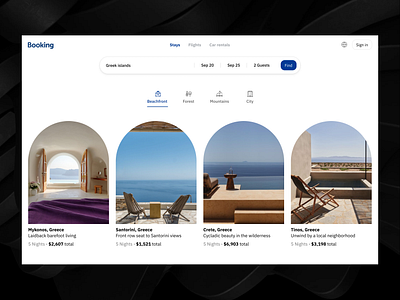 booking.com Redesign Concept beaches booking flights homes hotels polodashvili rentals stays tato vacation