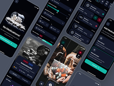 nightingale UI Kit: AI Medical & E-Pharmacy | Medication Tracker ai healthcare app ai medical app ai pharmacy app clean dark mode dark ui drug app healthcare ui kit medical ui kit medication app medication tracker medication tracker app medication tracker ui medication ui minimal modern pharmacy app pharmacy ui kit simple virtual health app